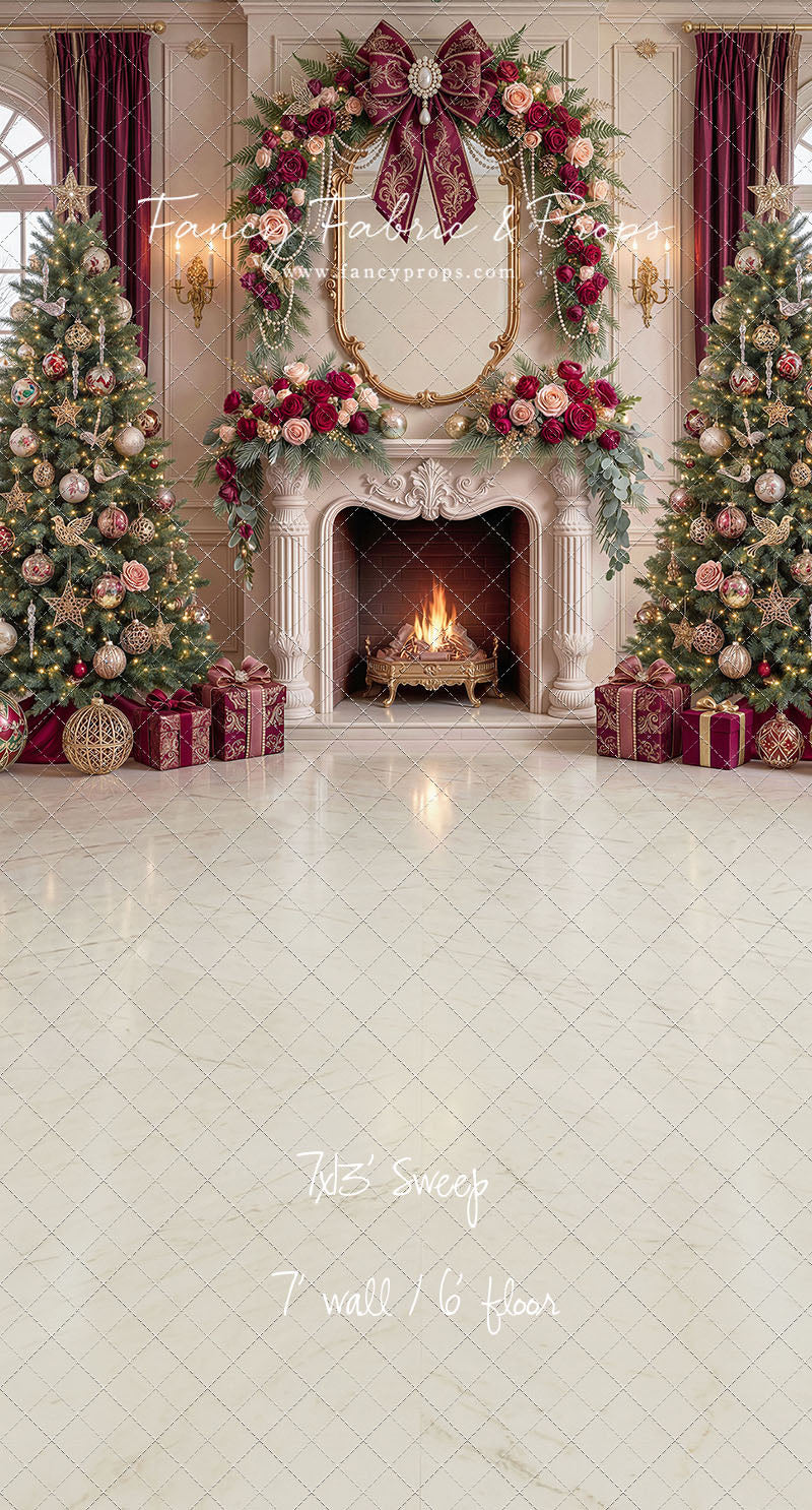 Christmas Rose Parlor - with Sweep Option