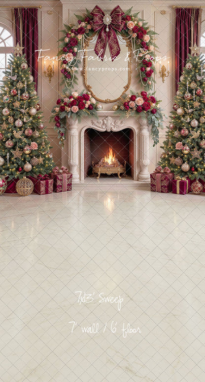 Christmas Rose Parlor - with Sweep Option