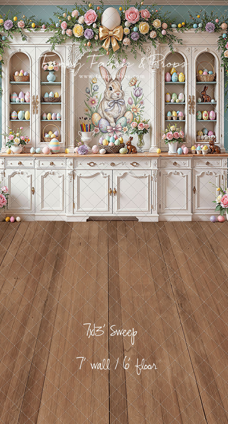 Easter Cupboard - Wood Floor - With Sweep Option