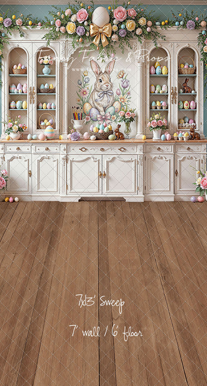 Easter Cupboard - Wood Floor - With Sweep Option