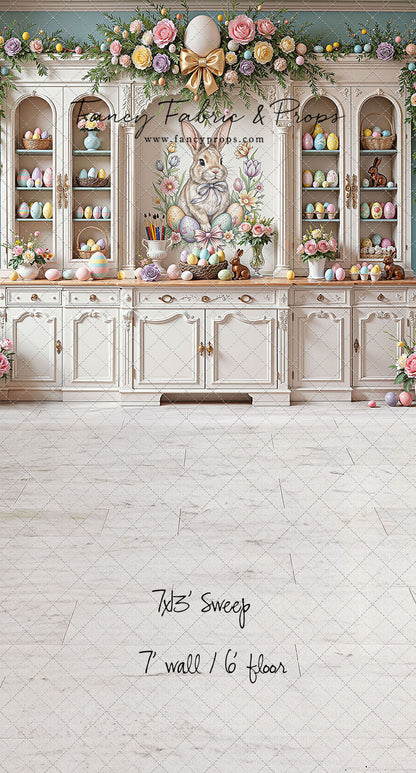 Easter Cupboard - White Floor - With Sweep Option