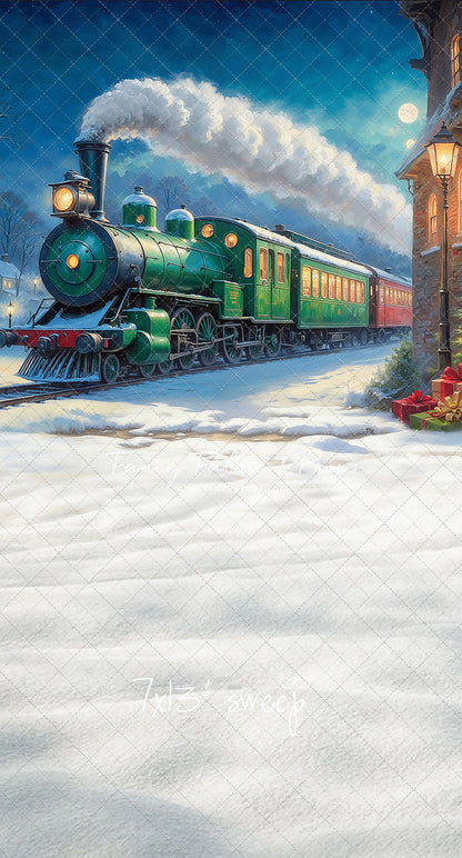 Festive Locomotive - Train on Left Option - With Sweep Option