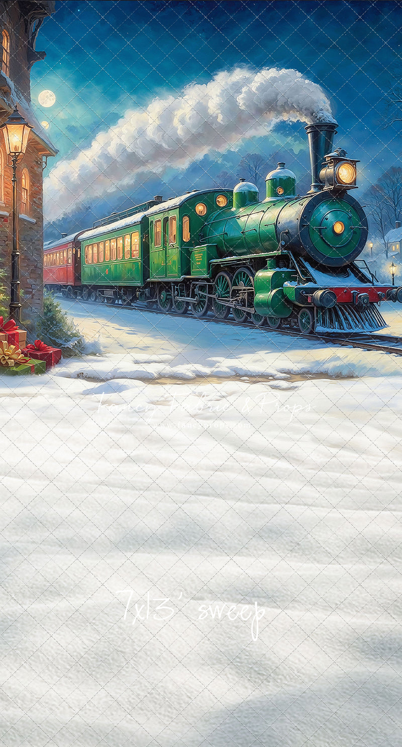 Festive Locomotive - Train on Right Option - With Sweep Option