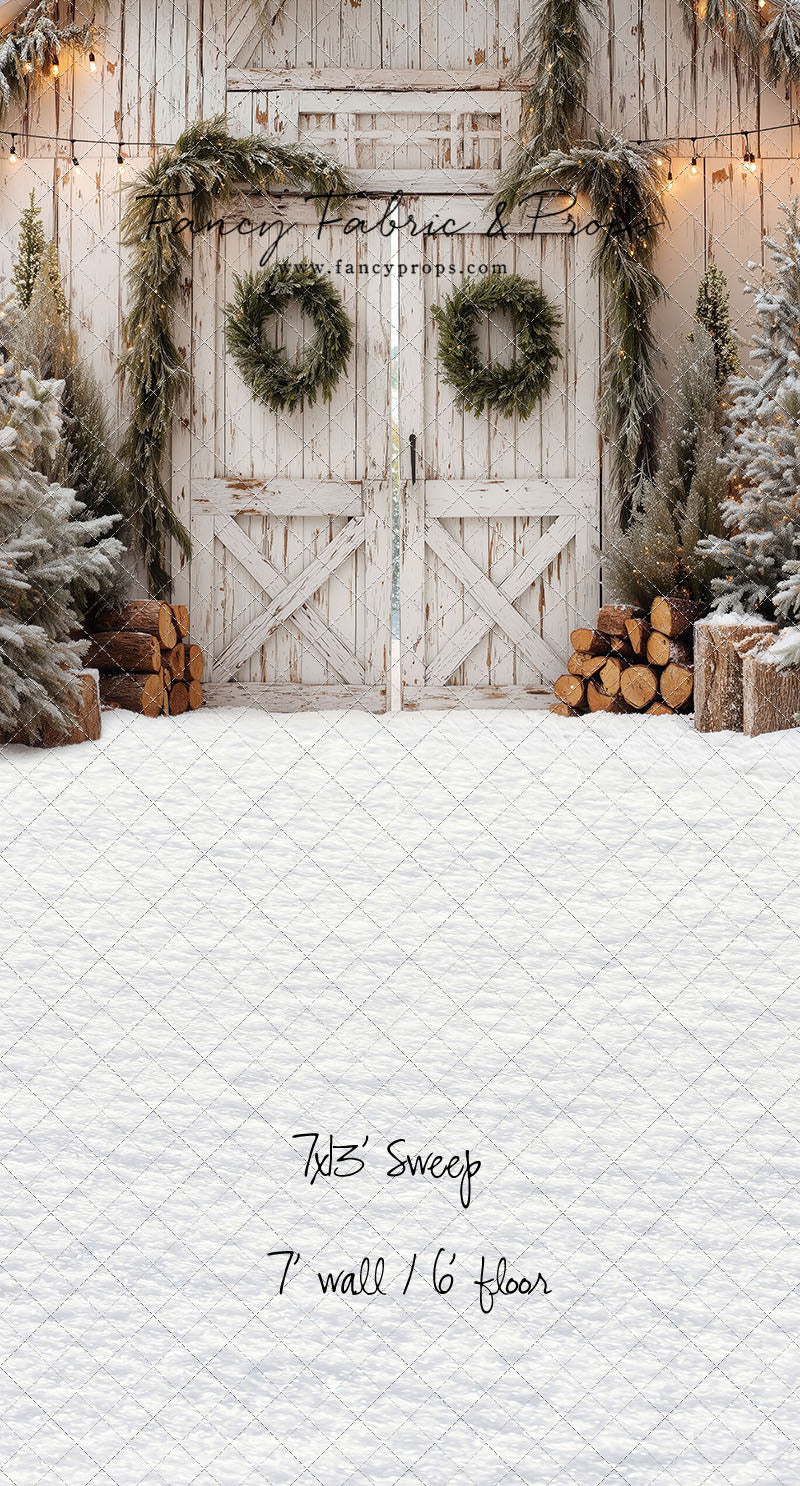 Frosted Evergreen Barn - with Sweep Option