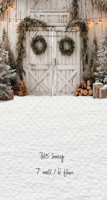 Frosted Evergreen Barn - with Sweep Option