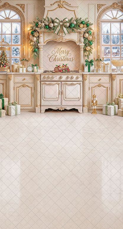 Gilded Christmas Kitchen - With Sweep Option