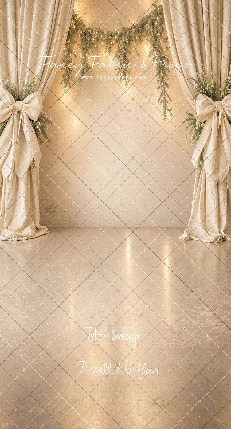 Ivory Christmas Curtain Call - With Sweep Option