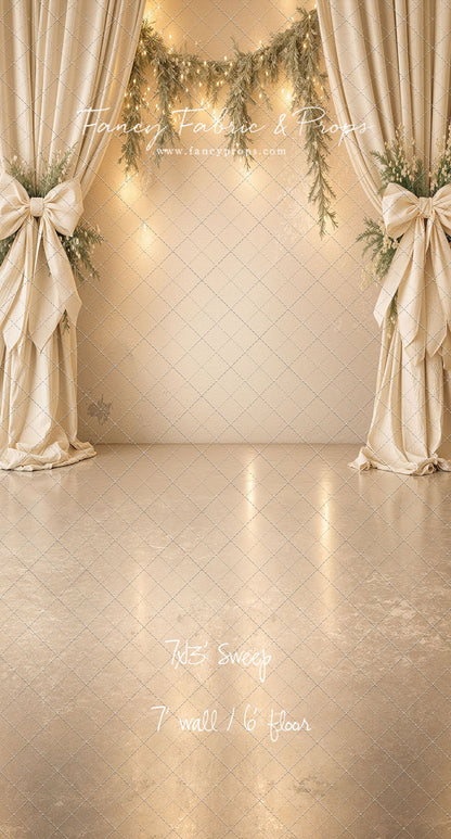 Ivory Christmas Curtain Call - With Sweep Option