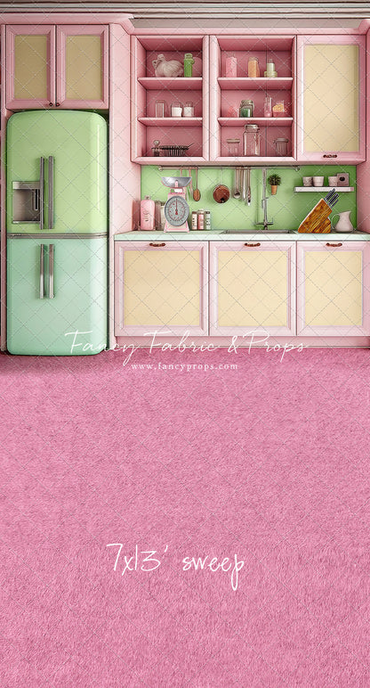 Midge's Kitchenette - Pink Floor Option - With Green Fridge Sweep Option