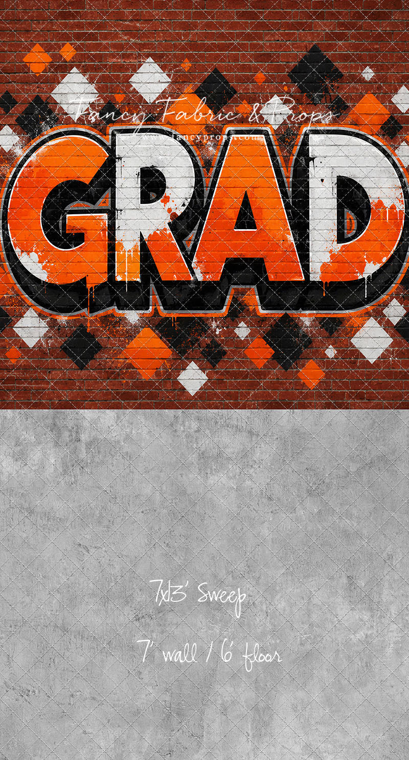 Orange & Black Grad - With Sweep Option