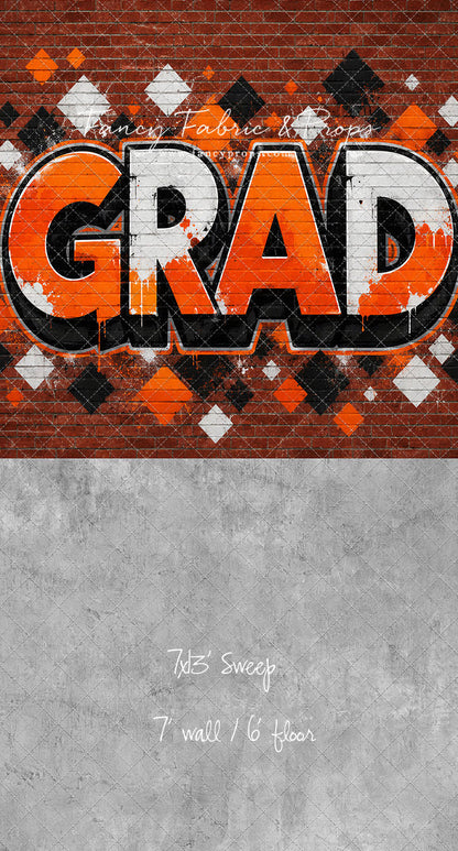 Orange & Black Grad - With Sweep Option