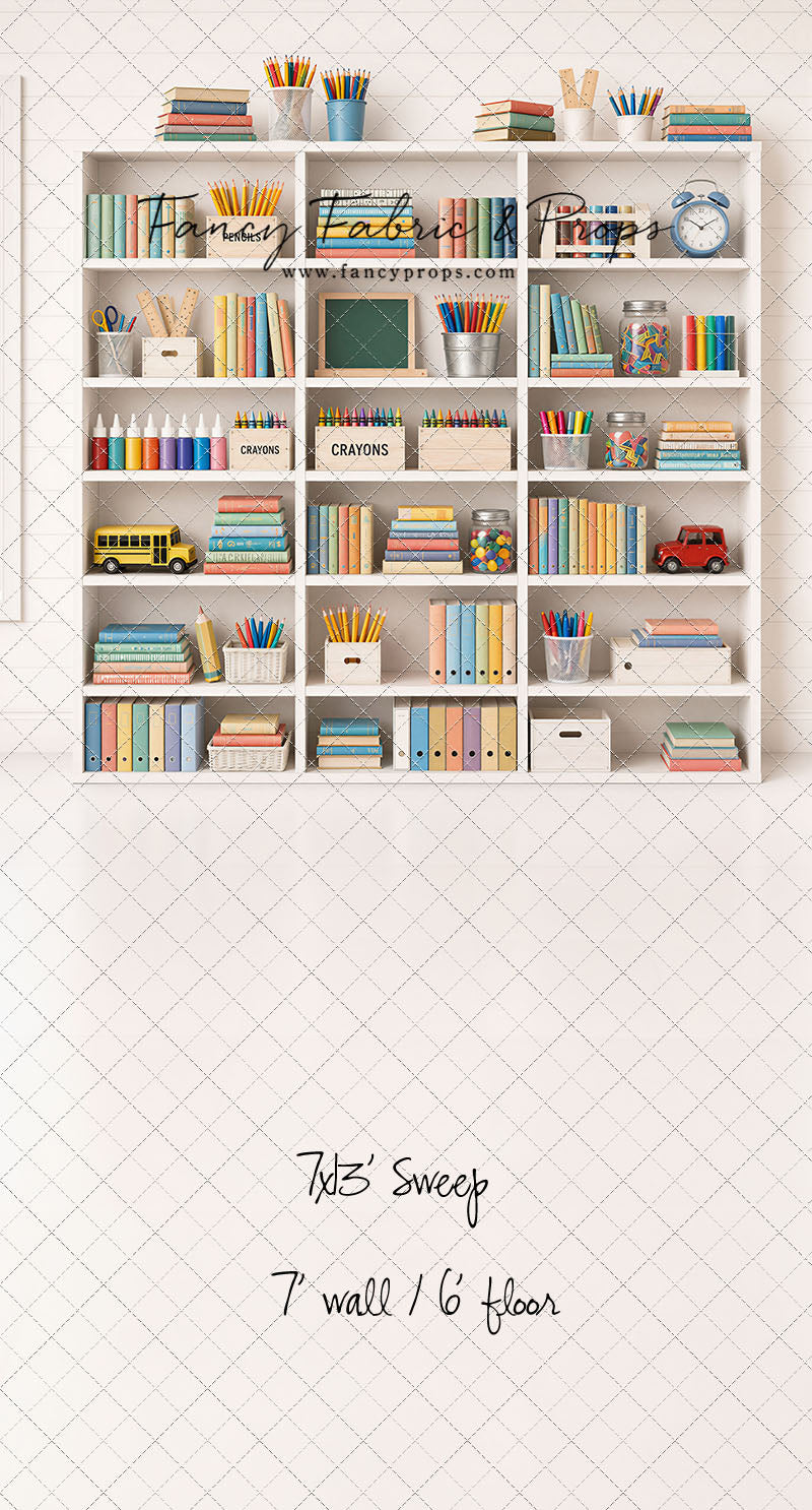 Pastel Classroom Bookshelf - With Sweep Option