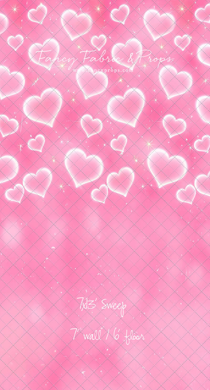 Pink Puffy Hearts - With Sweep Option