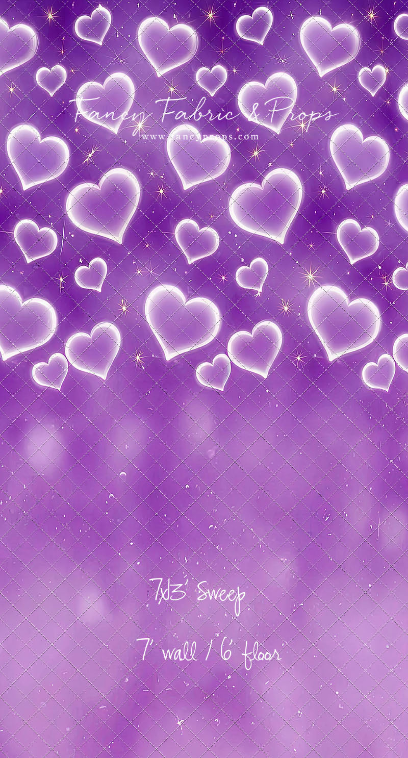 Purple Puffy Hearts - With Sweep Option