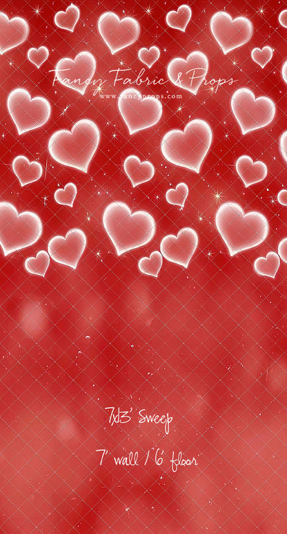 Red Puffy Hearts - With Sweep Option