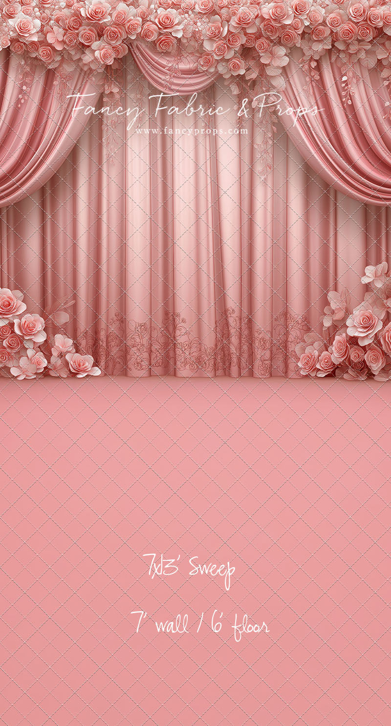 Rosy Vienna Drapes - With Sweep Option