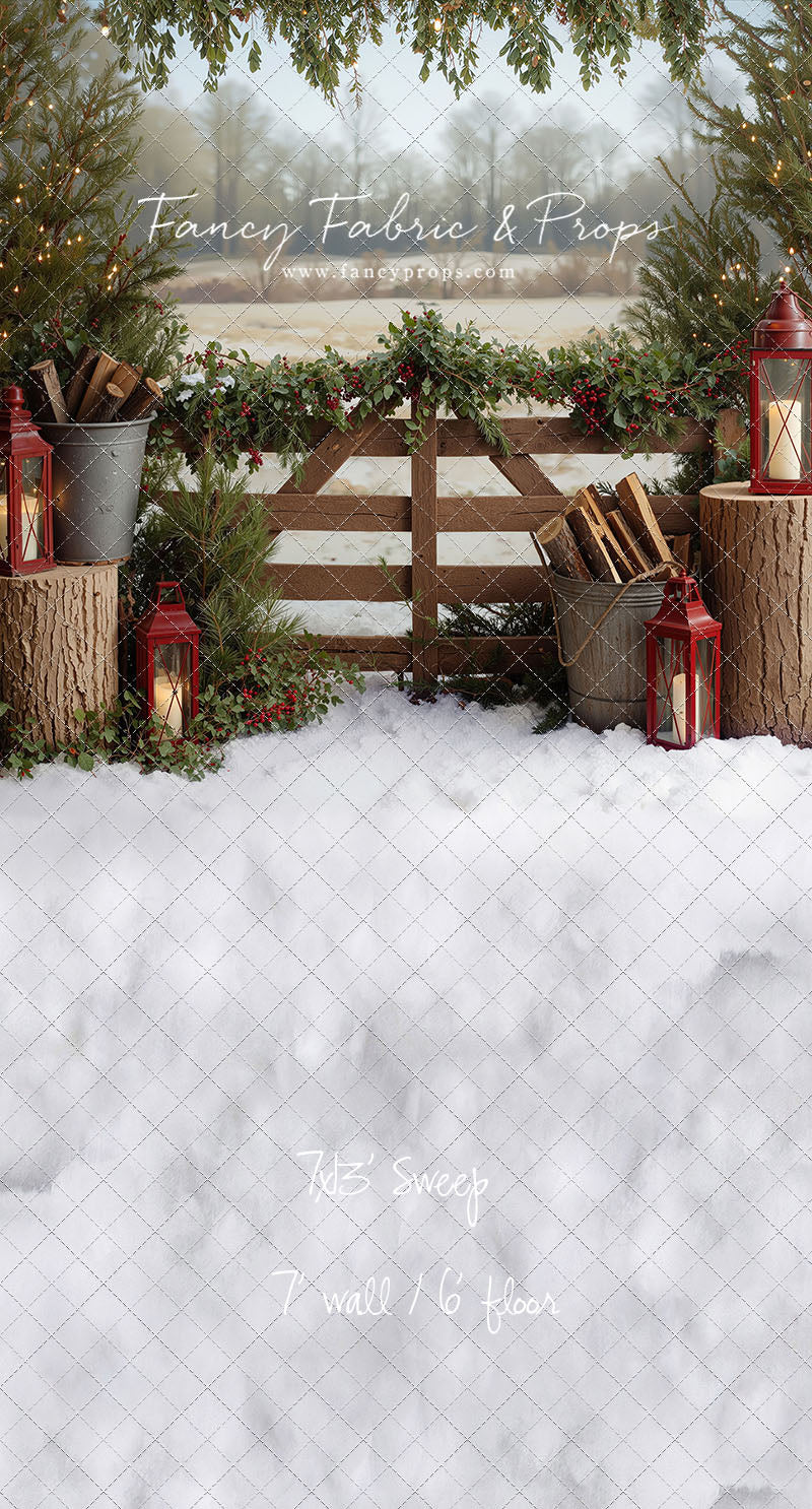 Rustic Christmas Fence - with Sweep Option