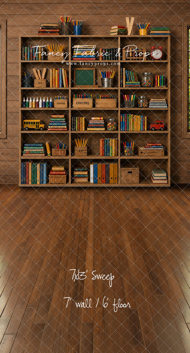 Rustic Schoolhouse Bookshelf - With Sweep Option
