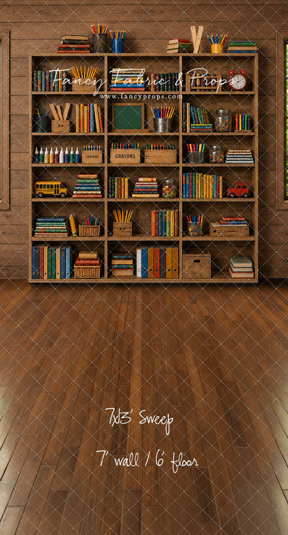 Rustic Schoolhouse Bookshelf - With Sweep Option