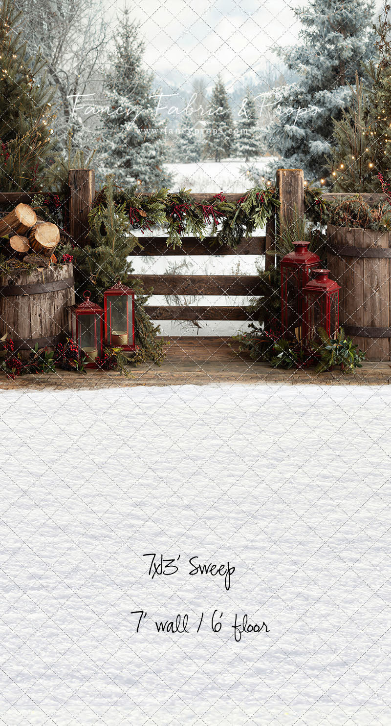 Rustic Wintertime Fence - with Sweep Option