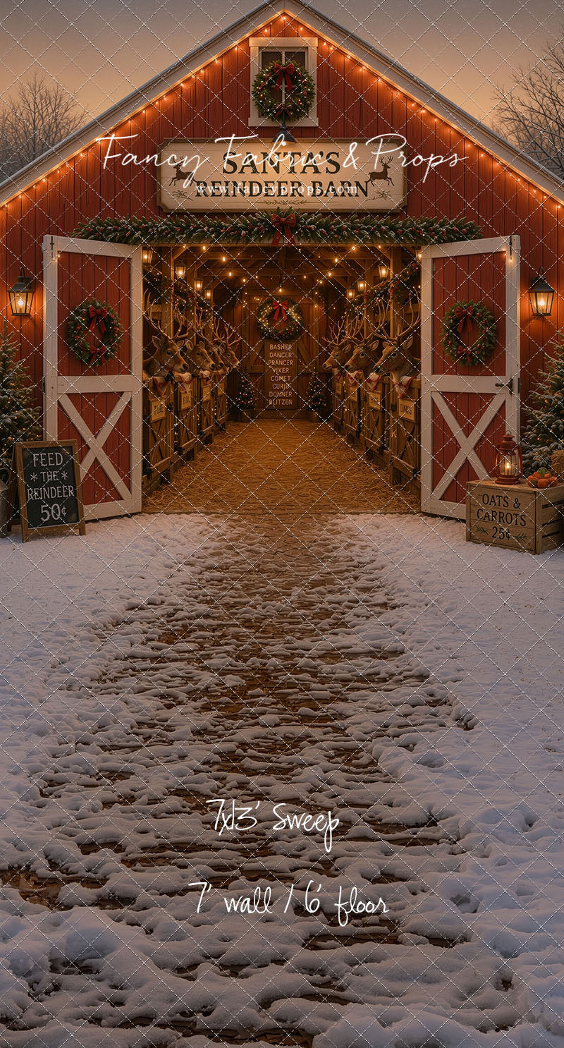 Santa's Nighttime Reindeer Barn - with Sweep Option