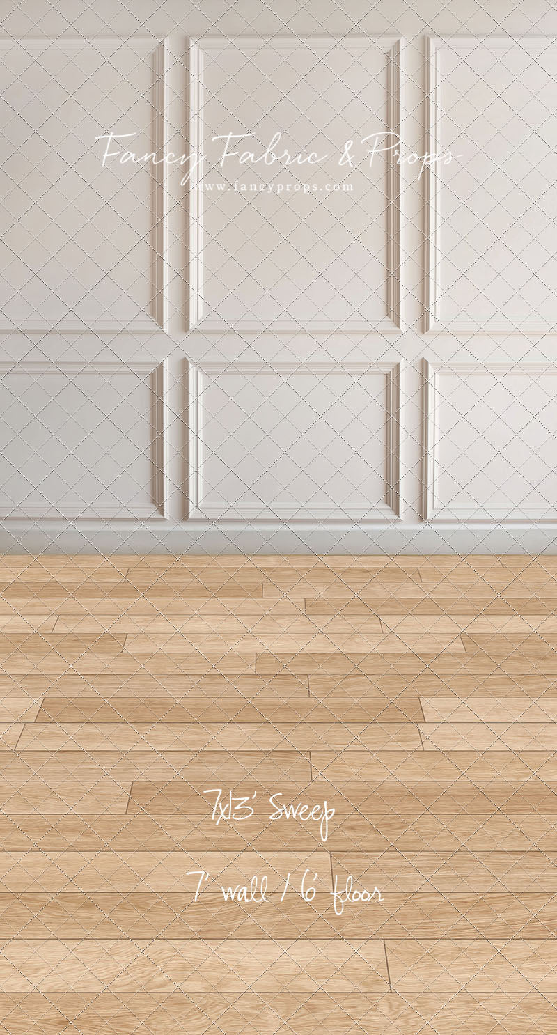 Simple Ivory Panel Wall - With Winter's Grace Floor Sweep Option