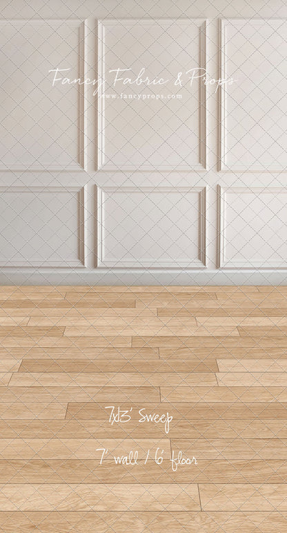 Simple Ivory Panel Wall - With Winter's Grace Floor Sweep Option