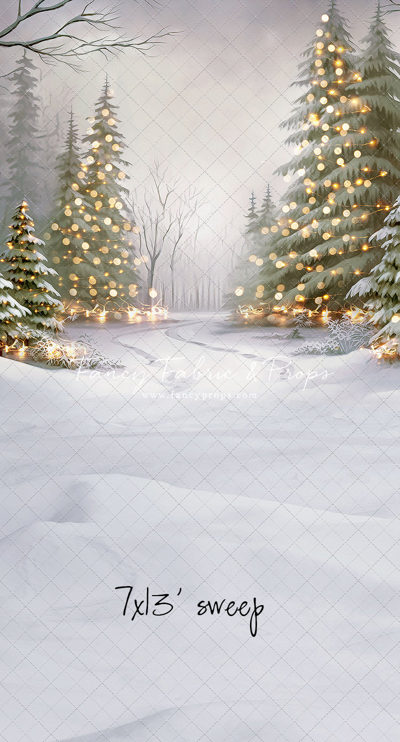 Snowy Trail Of Lights - No Deer - with Sweep Option