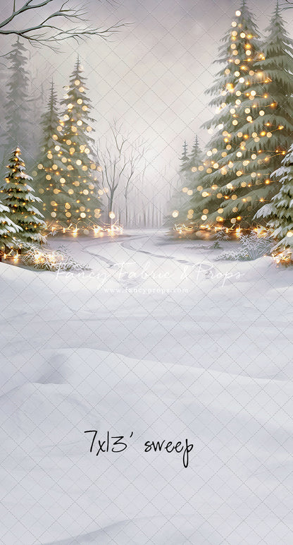 Snowy Trail Of Lights - No Deer - with Sweep Option