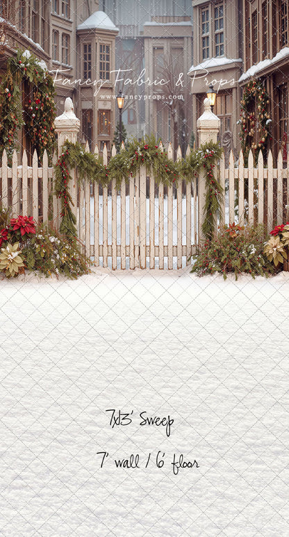 Snowy Village Gate - with Sweep Option