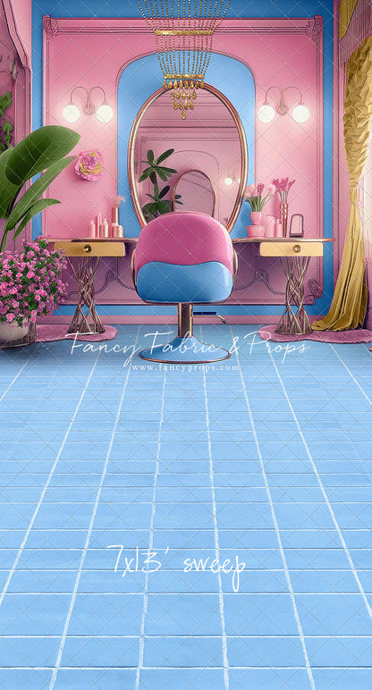 Stacie's Salon - Blue - With Sweep Option