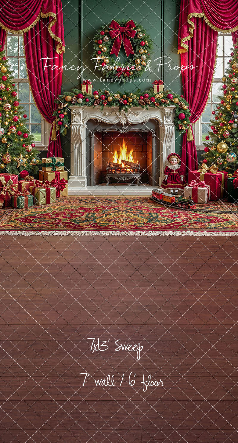 Vintage Christmas Hearth - with Sweep Option
