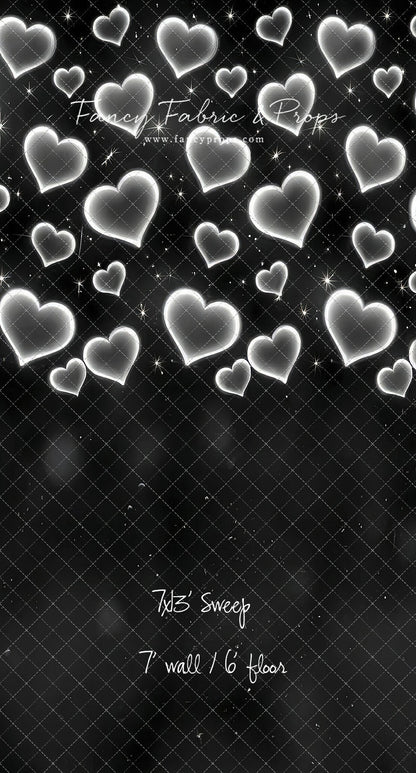 White Puffy Hearts - With Sweep Option
