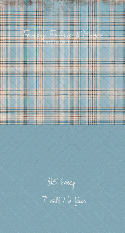 Winter Sky Gingham - With Sweep Option
