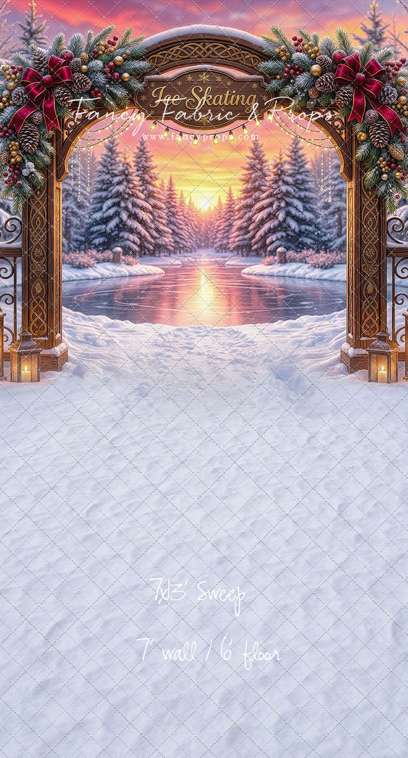 Winter Sunset Skating - With Sweep Option