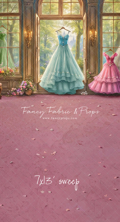 Dress of Royal Wishes- Pink Floor - With Sweep Option