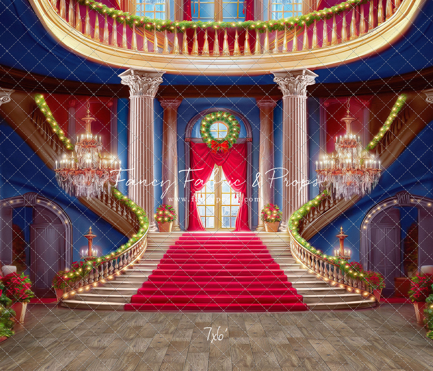 Belle's Royal Staircase -Wood Floor with Lights - With Sweep Option