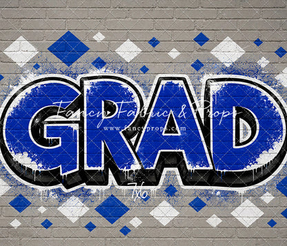 Blue & White Grad - With Sweep Option