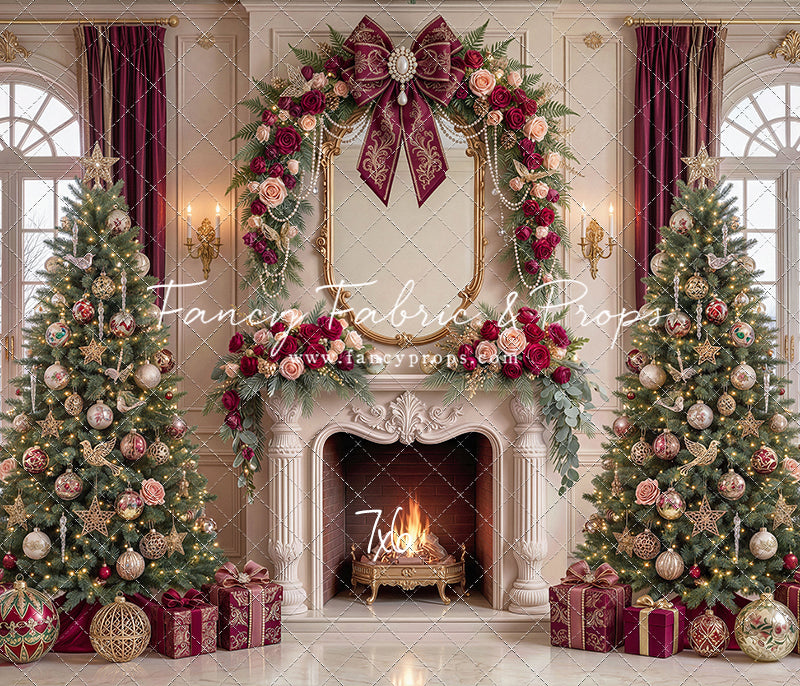 Christmas Rose Parlor - with Sweep Option