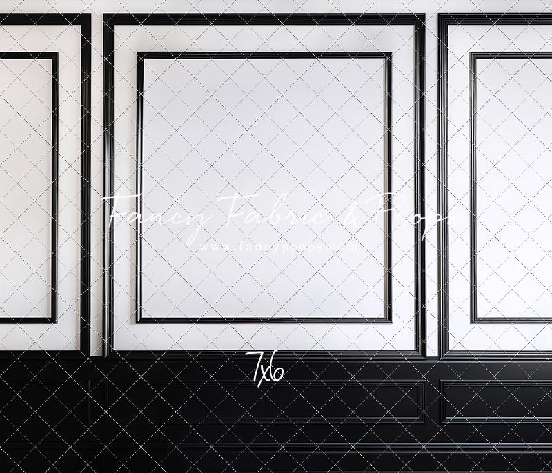 Classy Black & White Wainscoting - White Marble Floor - With Sweep Option