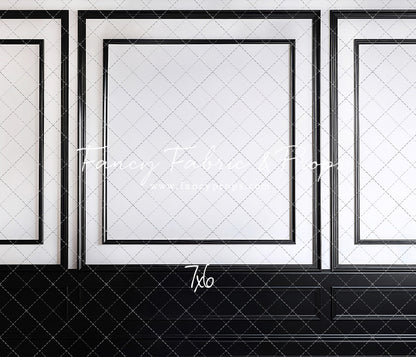 Classy Black & White Wainscoting - White Marble Floor - With Sweep Option