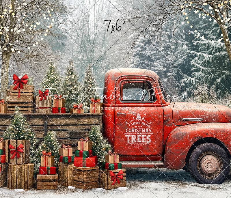 Country Christmas Tree Farm Truck - with Sweep Option