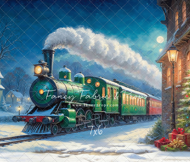 Festive Locomotive - Train on Left Option - With Sweep Option