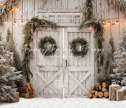 Frosted Evergreen Barn - with Sweep Option