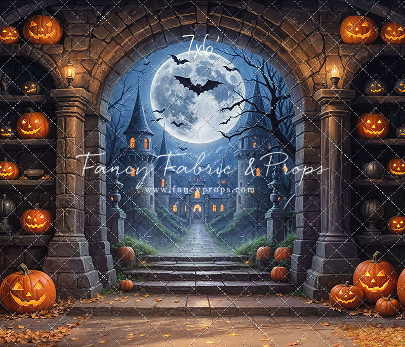 Gothic Halloween Gateway -Leaves Floor - With Sweep Option