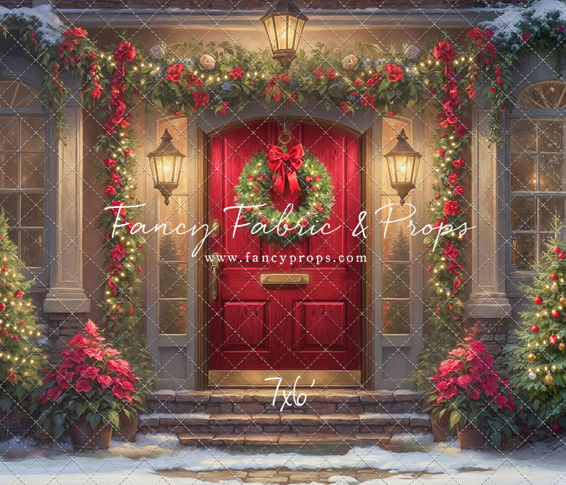 Merry Holiday Entry - Red Door - With Sweep Option