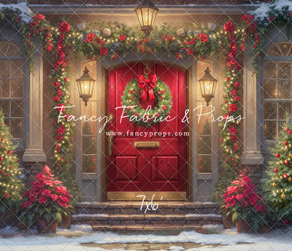 Merry Holiday Entry - Red Door - With Sweep Option