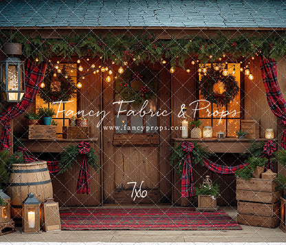 Plaid Cabin Porch - With Sweep Option