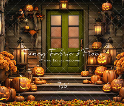 Pumpkin Porch - Green Door - With Sweep Option