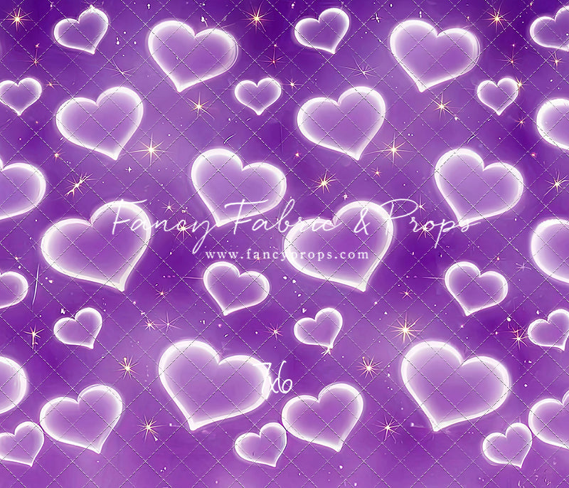 Purple Puffy Hearts - With Sweep Option